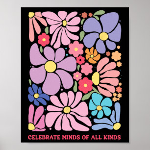 Minneshjärtan av alla slag Blommor Neurodiversit Poster