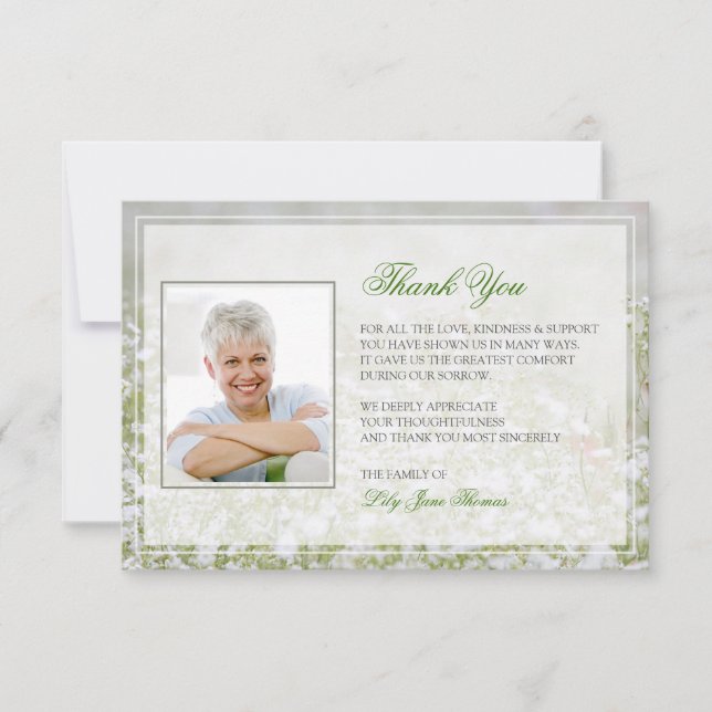 Minneshögtalarkort i nedre Fält Tack Kort (Framsida)