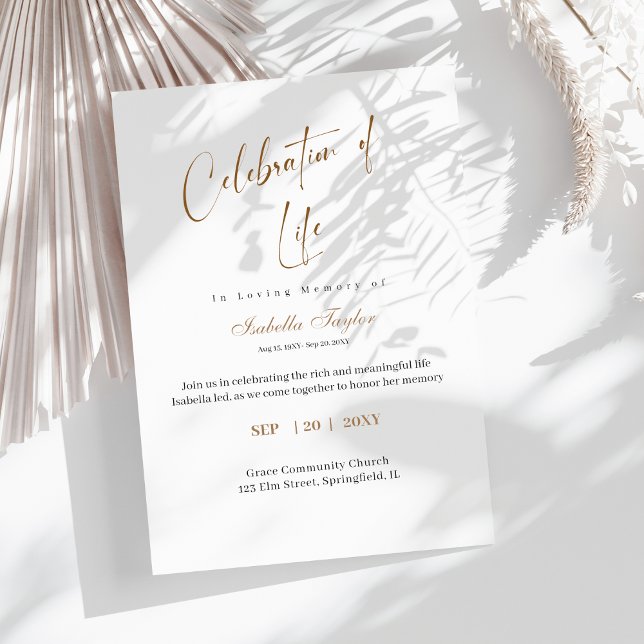 Minneshögtid för livets firande inbjudningar (Skapare uppladdad)