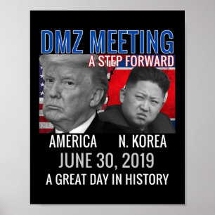 Minneshögtid Trump Usa Jong Un N Korea Dmz Meetin Poster