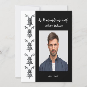 Minnesinbjudan för Biker av motorcykel för fotomot Inbjudningar