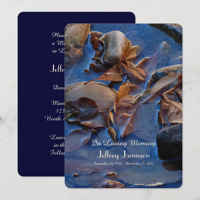 Minnesinbjudan, Löv i Vatten Inbjudningar (Fram/baksida)