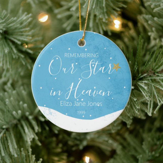 Minnesjul för evigt i vår hjärtan-borttappad julgransprydnad keramik (Träd)