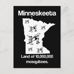 Minneskeeta Land Mosquitoes Funny MN Postcard Vykort