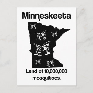 Minneskeeta Land Mosquitoes Funny MN Postcard Vykort