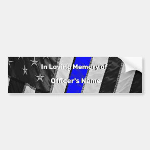 Minneskonto för Thin Blue Line of Duty Fallen Offi Bildekal