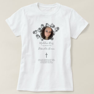 Minneskors för begravning Foto Blommotiv T Shirt