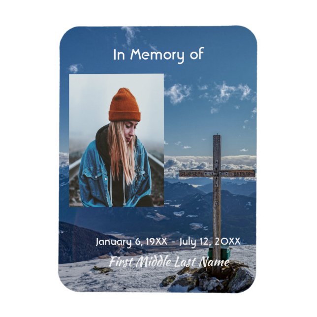 Minneskors Korsfästelse Berg Magnet (Vertikal)
