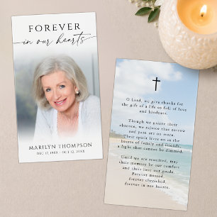 Minneskort för Beach Memorial Prayer Cards för evi Visitkort