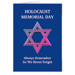 Minneskort för den blå minnesdagen för förintelsen hälsningskort