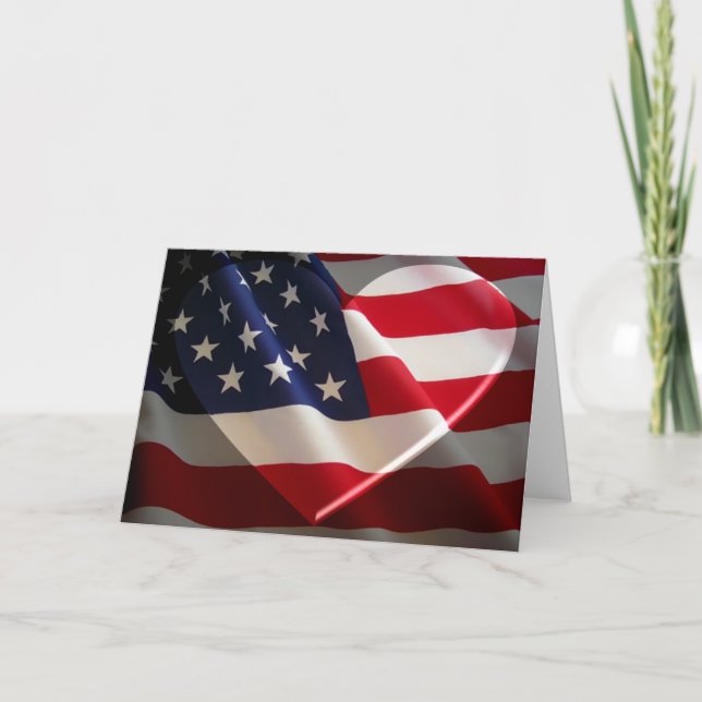 Minneskort för flagga Heart Kort (Framsida)