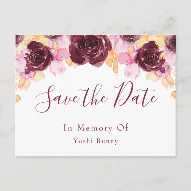 Minneskort för husdjur meddelande vykort (Framsida)