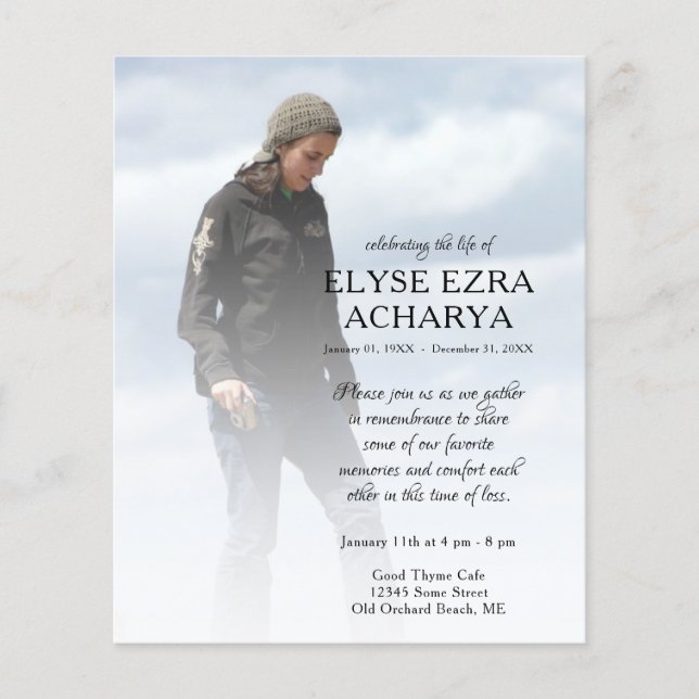 Minneskort för lämnat sidfoto (Framsida)