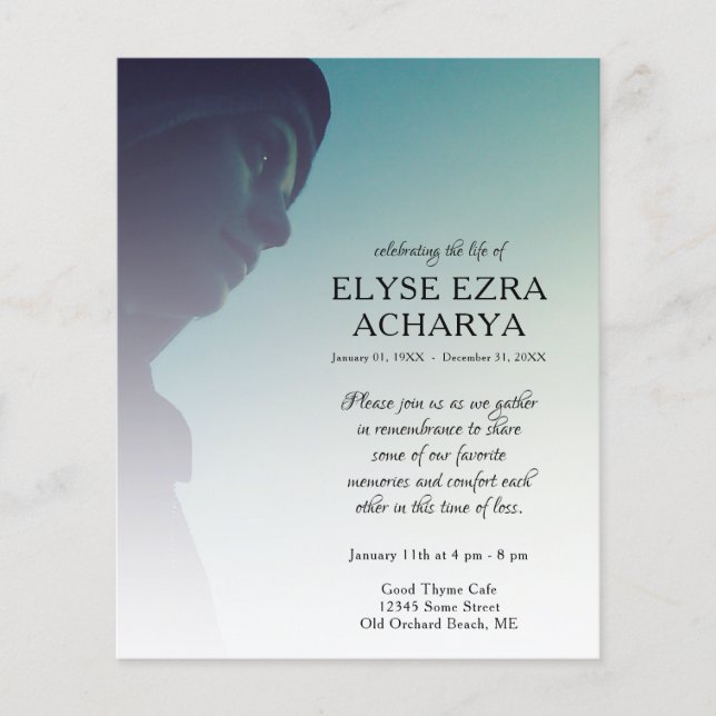 Minneskort för lämnat sidfoto (Framsida)