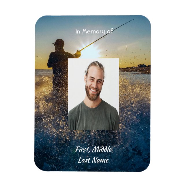 Minneskort för Ocean Fly Fishing Fisherman Magnet (Vertikal)