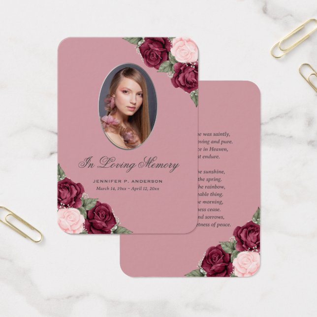  minneskort för Röda Silver Visitkort (Kontor)