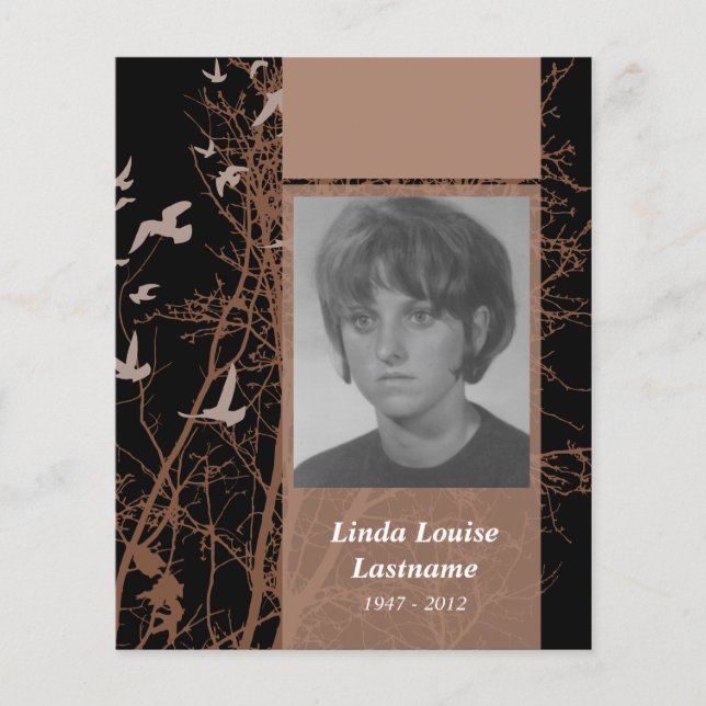 minneskort för silhuskärmfåglar (Framsida)