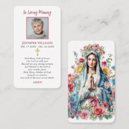 Minneskort Jungfru Maria Kors Religiöst Visitkort