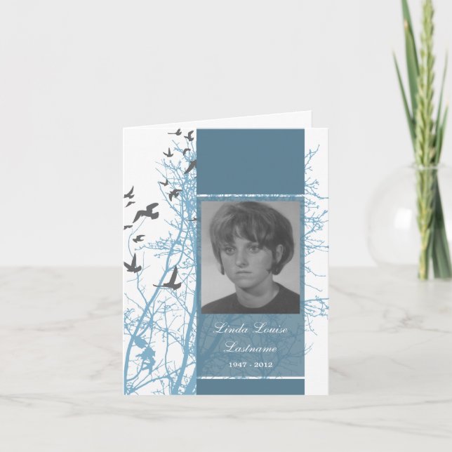 minneskort : silhouscreen fåglar meddelande (Framsida)