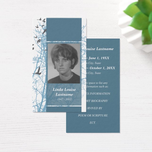 Minneskort: silhustrur visitkort (Skivbord)