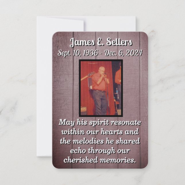 Minneskort Tack Kort (Framsida)