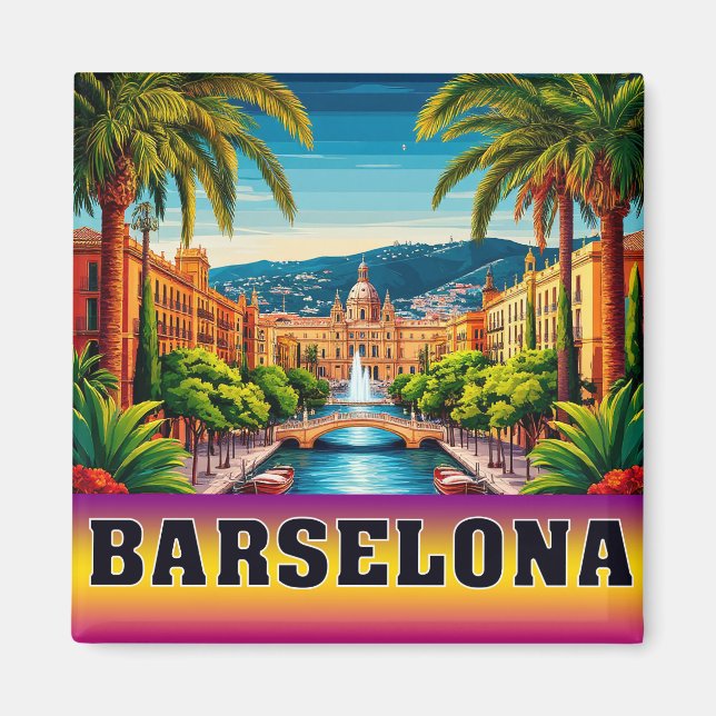 🧲 Minnesmagnet för Barcelona-strand semestern Spa Magnet (Framsidan)
