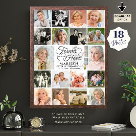 Minnesmärke 18 Fotocollage För evigt i våra hjärta Poster