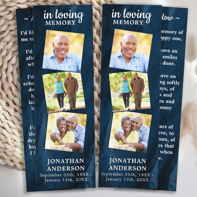 Minnesmärke 3 Foto Blå Begravningsbön 2 Bokmärken (Skapare uppladdad)