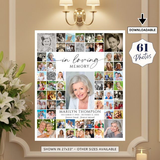 Minnesmärke 61 Fotocollage In loving memory Poster (Skapare uppladdad)