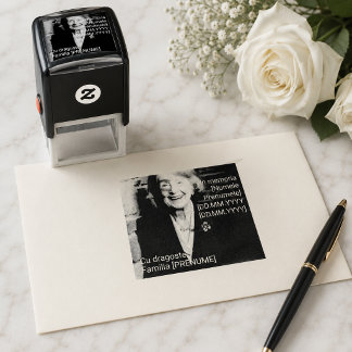 Minnesmärke För Evigt Namn Foto Minne Självfärgande Stämpel