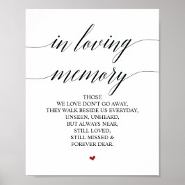 Minnesmärke för kärleksfull minne i vårt hjärta poster