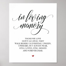 Minnesmärke för kärleksfullt minne i vårt hjärta poster