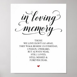 Minnesmärke för kärleksfullt minne i vårt hjärta poster
