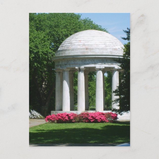 Minnesmärke för världskrig en vykort (Framsida)