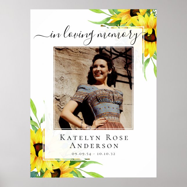 Minnesmärke Foto Solros Välkomstskylt Poster (Framsidan)