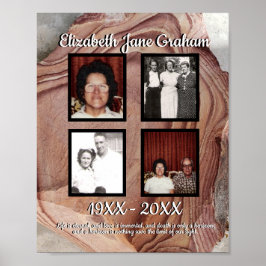 Minnesmärke Fyra Foto Förstenat Trä Citat Affisch