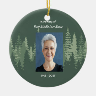 Minnesmärke Kristna Vildmarks Skog Träd Julgransprydnad Keramik