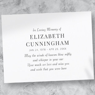 Minnesmärke Modernt Enkelt Meddelande Vykort