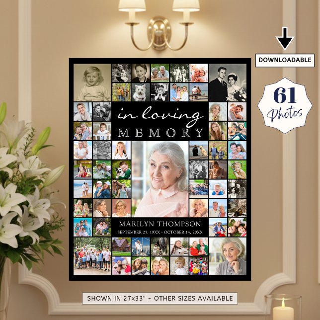 Minnesmärke TILL KÄRLEKENS MINNE 61 Bildcollage Sv Poster (Skapare uppladdad)