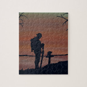 Minnesmärke Veternas dag, silhouettesolider på Pussel