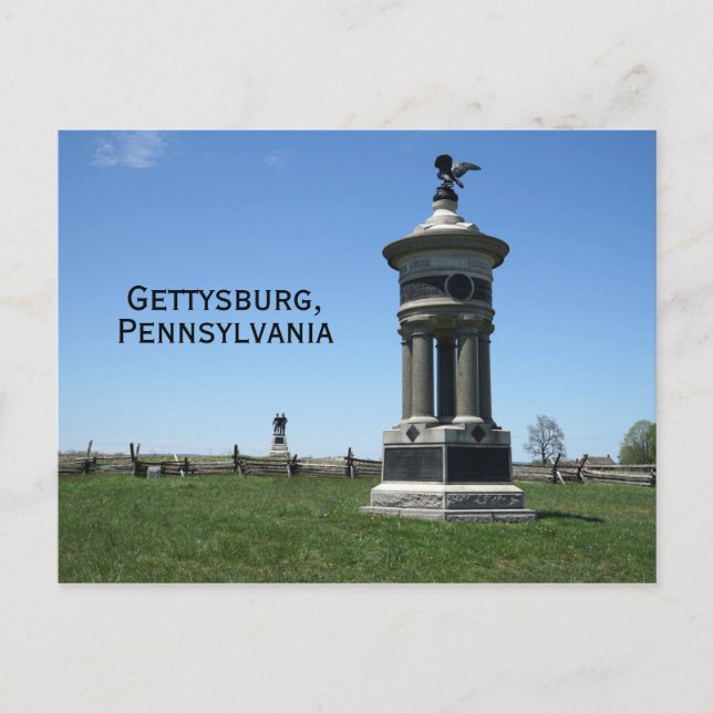 Minnesmärken på slagfältet vid Gettysburg Vykort (Framsida)