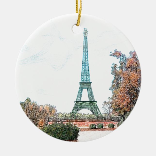 Minnesmärken parkerar, Paris TN Julgransprydnad Keramik (Framsidan)