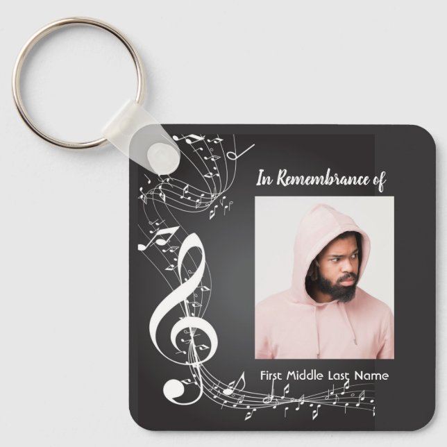 Minnesmärkes Musiknoter bakgrund Nyckelring (Framsida)