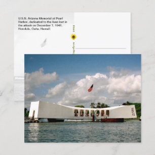 Minnesmärket USS Arizona, Honolulu, HI - Vykort