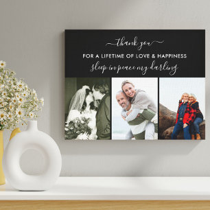 Minnesminne för fotokollage Sömn i Peace Black Canvastryck