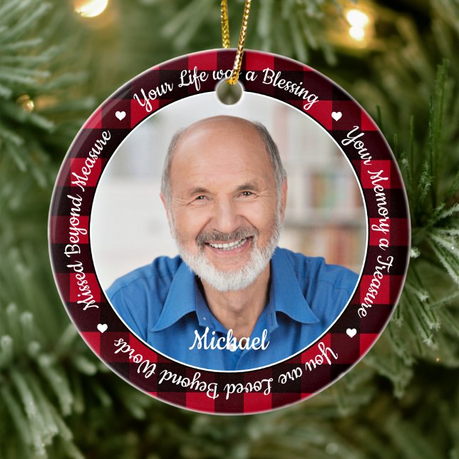 Minnesminne för Keepsaké Red Play 2 Photo Memorial Julgransprydnad Keramik (Skapare uppladdad)