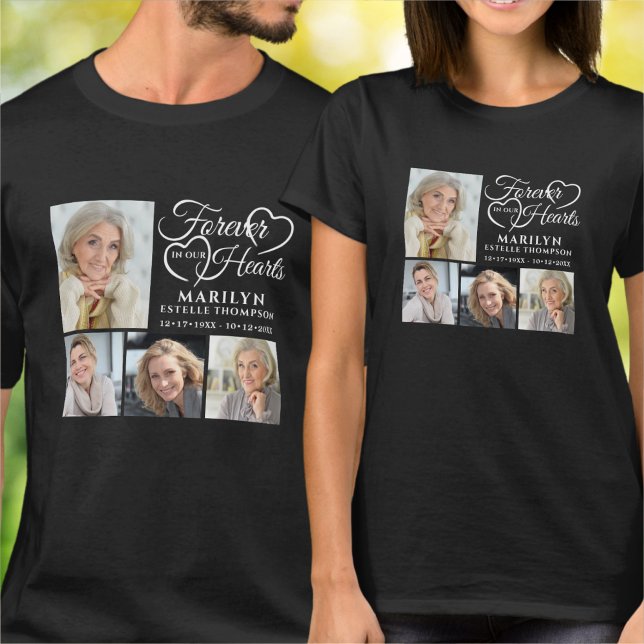 Minnesminne I VÅRA HJÄRTOR 4 Fotominnesmärke T Shirt (Skapare uppladdad)