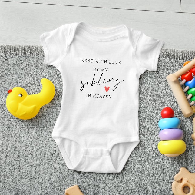 Minnesminne min Syskon i himlen T Shirt (Remembrance My Sibling In Heaven Baby Bodysuit)