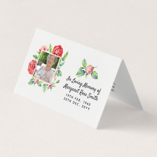 Minnesminnesminnesbyte i Loving Memory PHOTO Card  Visitkort (Framsida)