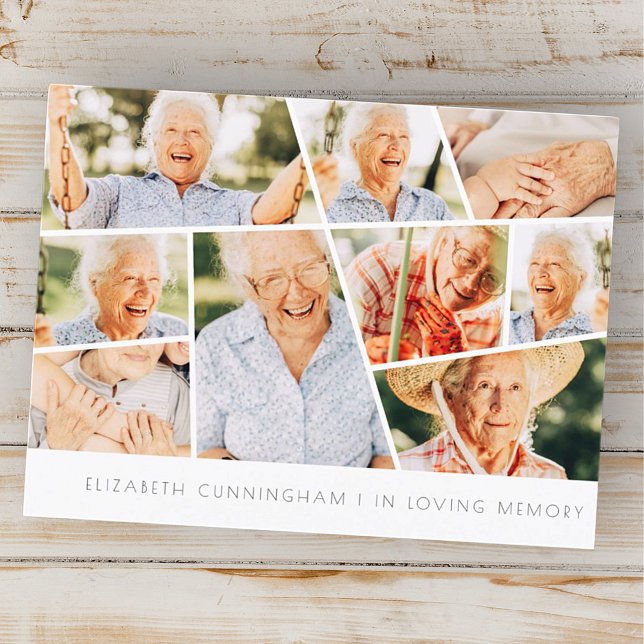 Minnesmodern Enkel Chic 9 Fotokollage Vykort (Skapare uppladdad)